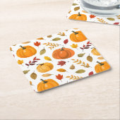 Ein wenig Pumpkin Herbst Herbst Blütendusche Rechteckiger Pappuntersetzer (angewinkelt)