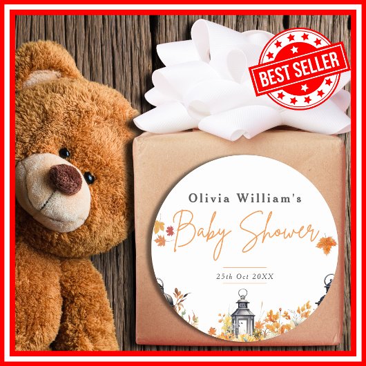 Ein wenig Pumpkin Herbst Herbst Blütendusche Runder Aufkleber