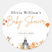 Ein wenig Pumpkin Herbst Herbst Blütendusche Runder Aufkleber (Vorderseite)