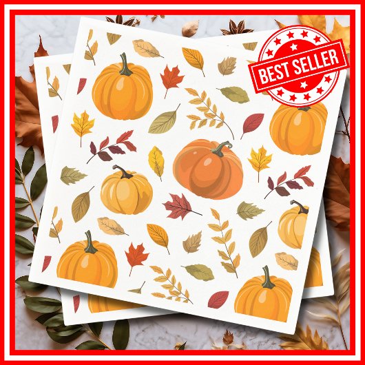 Ein wenig Pumpkin Herbst Herbst Blütendusche Serviette