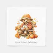 Ein wenig Pumpkin Herbst Herbst Blütendusche Serviette (Vorderseite)