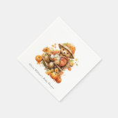 Ein wenig Pumpkin Herbst Herbst Blütendusche Serviette (Ecke)