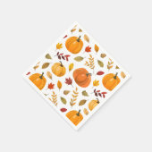 Ein wenig Pumpkin Herbst Herbst Blütendusche Serviette (Ecke)