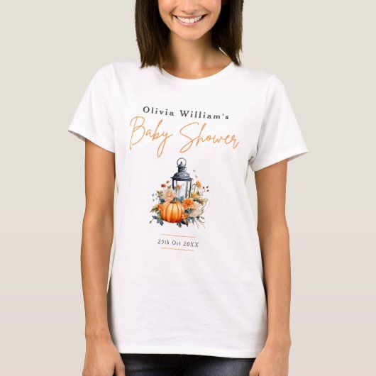 Ein wenig Pumpkin Herbst Herbst Blütendusche T-Shirt (Vorderseite)