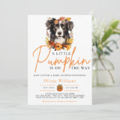 Ein wenig Pumpkin Herbst Herbst DOG Kinderdusche Einladung (Stehend Vorderseite)