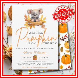 Ein wenig Pumpkin Herbst Herbst KOALA Baby Dusche Einladung