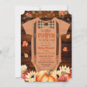 Ein wenig Pumpkin Rustic Baby Dusche Einladung (Vorderseite)