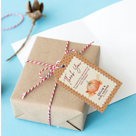 Ein wenig Pumpkin Rustic Fall Danke Baby Dusche Geschenkanhänger