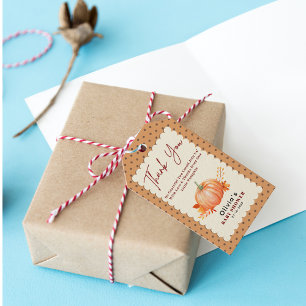 Ein wenig Pumpkin Rustic Fall Danke Baby Dusche Geschenkanhänger
