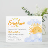 Ein wenig Ray an der Baby-Dusche des Sonnenscheins Einladung (Stehend Vorderseite)