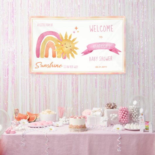 Ein wenig Ray-out-Girl-Baby-Duschbanner Banner (Party)