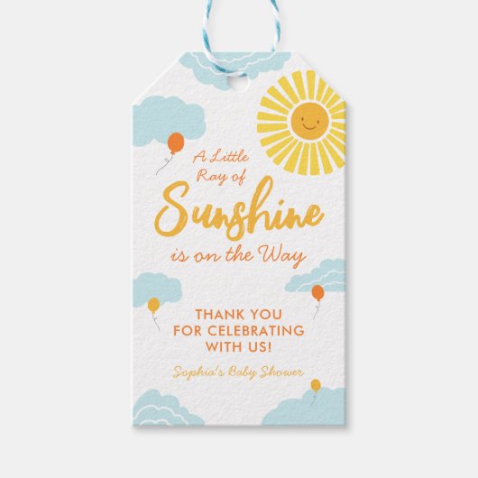 Ein wenig Ray Sonnenschein Baby Dusche Liebesmarke Geschenkanhänger (Vorderseite)