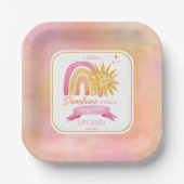 Ein wenig Ray Sonnenschein Mädchen-Duschpapier Pl Pappteller (Vorderseite)