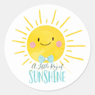 Ein wenig Ray Sunshine Blue Bow Krawatte Topper Ge Runder Aufkleber