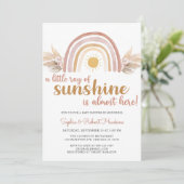 Ein wenig Ray Sunshine Boho Rainbow Baby Dusche Einladung (Stehend Vorderseite)