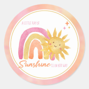 Ein wenig Ray von Sunshine Girl Shower Classic Runder Aufkleber