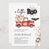 ein wenig Red Pumpkin Lieferwagen Truck Baby Dusch Einladung (Vorne/Hinten)