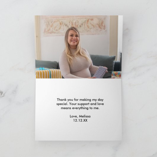 Ein wenig rosa Schneeflocken pink poinsettia Foto Dankeskarte (Innenseite)