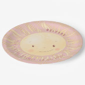 Ein wenig rosa Sonnenschein Personalisierte Babydu Pappteller (Schrägansicht)