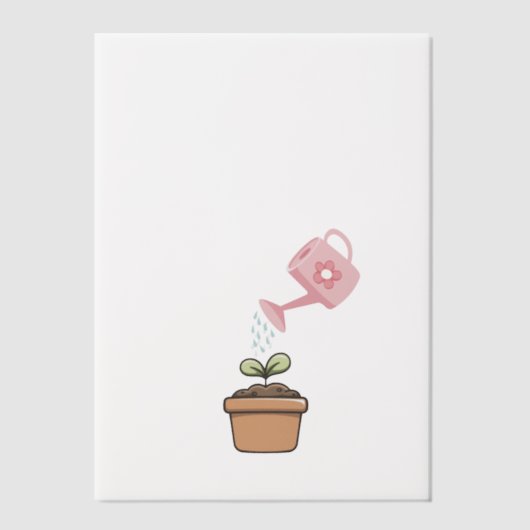 Ein wenig rosa Sprout auf dem Weg Vellum Overlay Pergament Einladungen (Vorderseite)