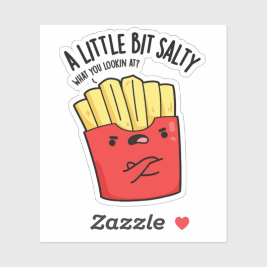 Ein wenig salzig Funny Fries Pub Aufkleber (Blatt)
