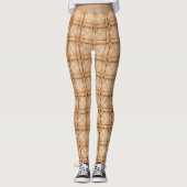 Ein wenig Schach aus braunem, unregelmäßigem Schac Leggings (Vorderseite)