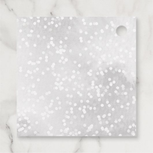 Ein wenig Schneeflocke Graue Babydusche Danke Geschenkanhänger (Rückseite)