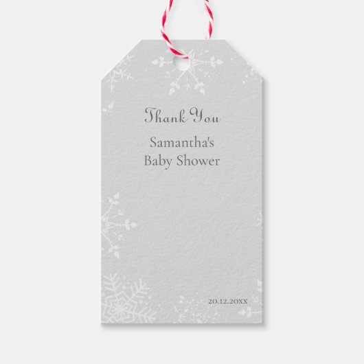 Ein wenig Schneeflocke ist auf dem Weg Baby danke Geschenkanhänger (Vorderseite)