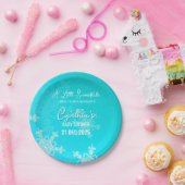 Ein wenig Schneeflocke Minimalistisches blaues Mus Pappteller (Party)