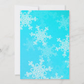 Ein wenig Schneeflocke Minimalistisches, hellblaue Einladung (Rückseite)