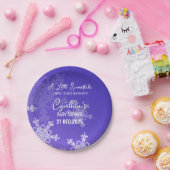 Ein wenig Schneeflocke Minimalistisches Indigomust Pappteller (Party)