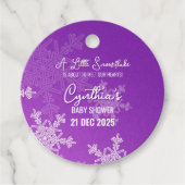 Ein wenig Schneeflocke Minimalistisches Lila Muste Geschenkanhänger (Vorderseite)