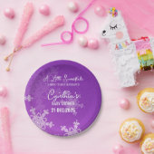 Ein wenig Schneeflocke Minimalistisches Lila Muste Pappteller (Party)