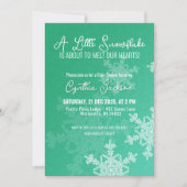 Ein wenig Schneeflocke Minimalistisches Smaragdmus Einladung (Vorderseite)