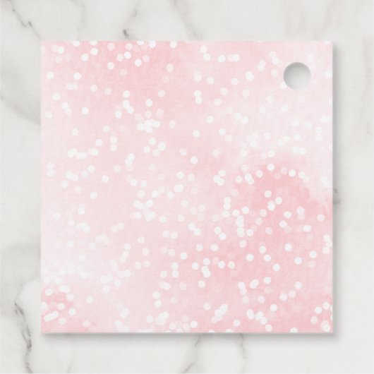 Ein wenig Schneeflocke Pink Baby Dusche Danke Geschenkanhänger (Rückseite)