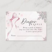 Ein wenig Schneeflocke Pink Bow Glitzer Babydusche Begleitkarte (Vorderseite)