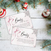 Ein wenig Schneeflocke Pink Bow Glitzer Babydusche Begleitkarte