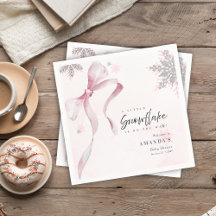 Ein wenig Schneeflocke Pink Bow Glitzer Babydusche