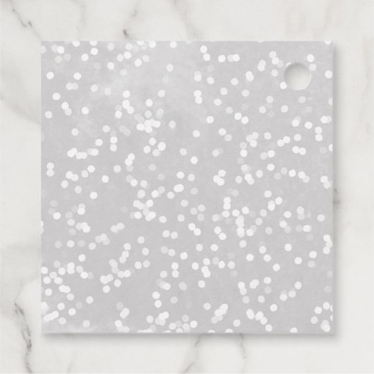 Ein wenig Schneeflocken Baby Dusche Grau Danke Geschenkanhänger (Rückseite)