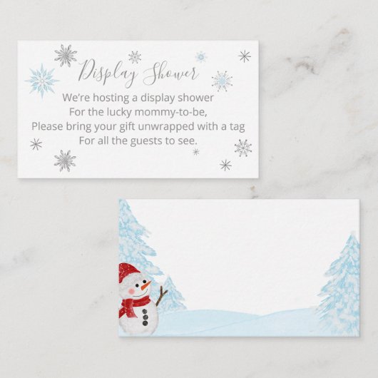 Ein wenig Schneeflocken Blue Baby Dusche Begleitkarte (Vorne/Hinten)