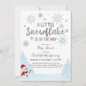 Ein wenig Schneeflocken Blue Baby Dusche Einladung (Vorderseite)