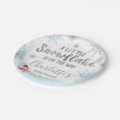 Ein wenig Schneeflocken Blue Baby Dusche Pappteller (Schrägansicht)