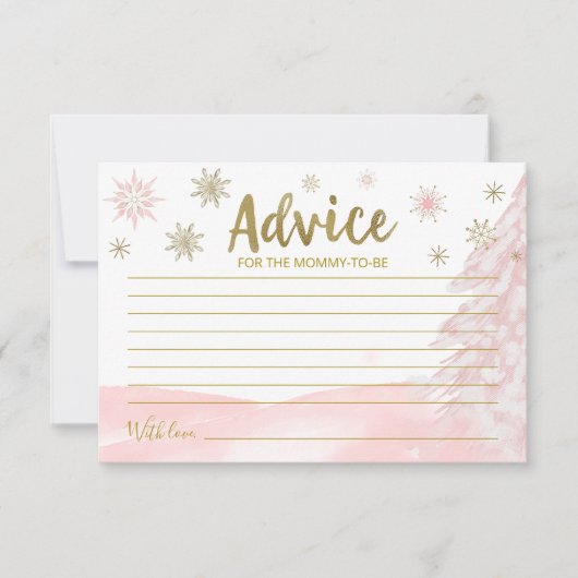 Ein wenig Schneeflocken Pink Baby Duschberatung Ka Einladung (Vorderseite)