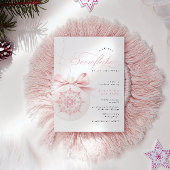 Ein wenig Schneeflocken Pink Baby Dusche Einladung