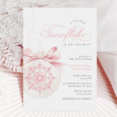 Ein wenig Schneeflocken Pink Baby Dusche Einladung