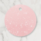 Ein wenig Schneeflocken Pink Baby Dusche Liebesmar Geschenkanhänger (Rückseite)