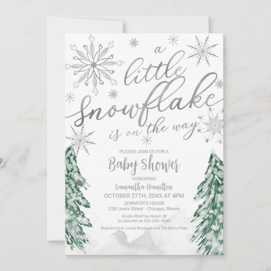 Ein wenig Schneeflocken Weihnachts-Winter-Kinderdu Einladung (Vorderseite)