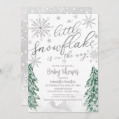 Ein wenig Schneeflocken Weihnachts-Winter-Kinderdu Einladung (Vorne/Hinten)