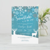 Ein wenig Schneeflocken Weihnachtsdusche Einladung (Stehend Vorderseite)