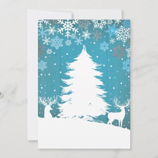 Ein wenig Schneeflocken Weihnachtsdusche Einladung (Rückseite)